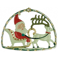Pewter Ornament Sleigh Yoke in a Bow