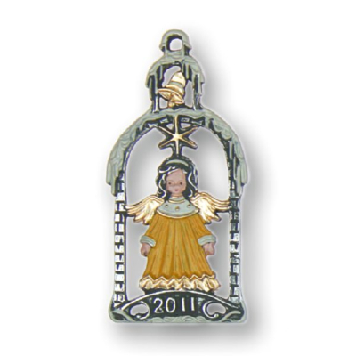 Pewter Ornament Christmas Motiv 2011 Tinsel Angel