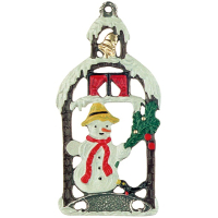 Pewter Ornament Snowman in a Bow