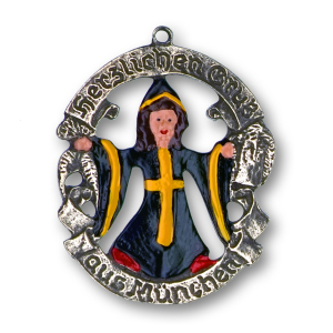 Zinnfigur Münchner Kindl "Herzlichen Gruß...