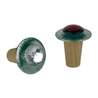 Bottle Top round large Stone crystal with antique finish