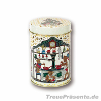 Blechdose Dekor Bärenhaus zylindrisch - Durchmesser 77 mm, Höhe 114 mm