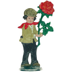 Zinnfigur Junge mit Rose zum Stellen