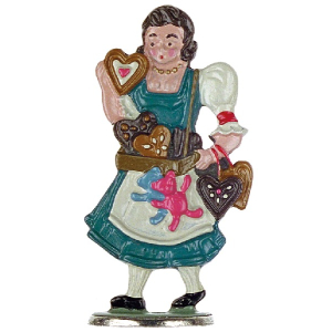 Zinnfigur Verk&auml;uferin zum Stellen