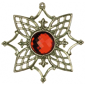 Ornament-Stern Nr. 1 mit Schmuckstein rot