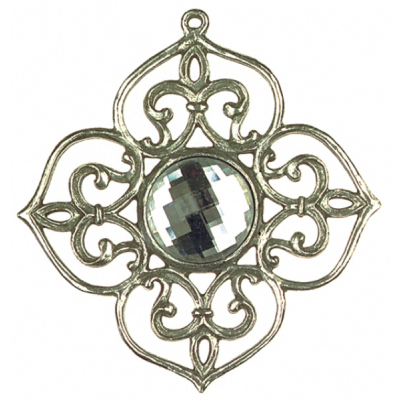 Ornament-Stern Nr. 2 mit Schmuckstein wei&szlig;