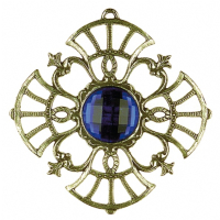 Ornament-Stern Nr. 3 mit Schmuckstein blau