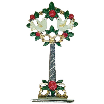 Pewter Place Card Holder Pigeons red