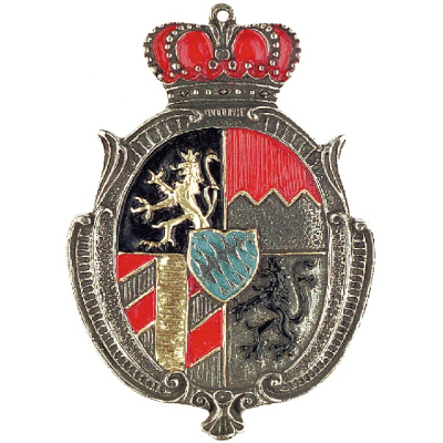 Pewter Ornament Coat of Arms with a Crown