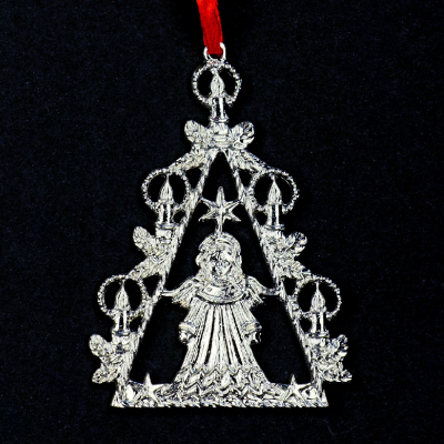 Pewter Ornament Angel with Lights &ndash; SilverStylePewter