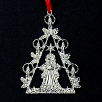 Pewter Ornament Angel with Lights &ndash; SilverStylePewter