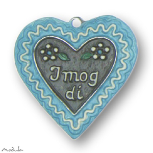 Anh&auml;nger Herz "I mog di" blau - ausverkauft!