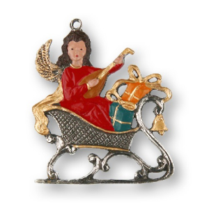 Pewter Ornament Angel with a Slide