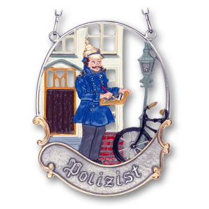 Pewter Picture Policeman &bdquo;Polizist&ldquo; oval