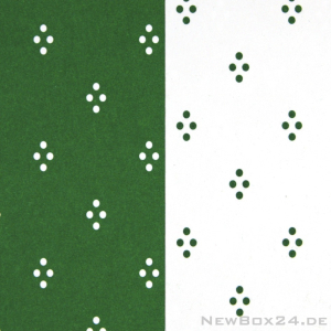 Karton Dekor 52 Pünktchen grün/weiß
