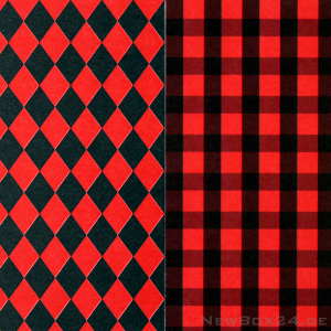 Karton Dekor 61 Rauten/Karo rot/schwarz