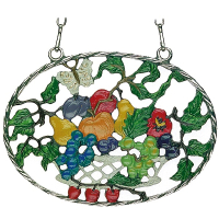 Pewter Picture Fruit Basket