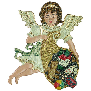 Zinnfigur Engel mit F&uuml;llhorn