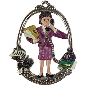 Pewter Ornament Secretary "Sekret&auml;rin"