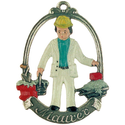 Pewter Ornament Bricklayer &bdquo;Maurer&ldquo;