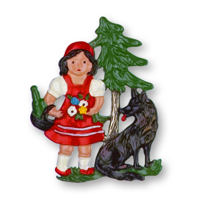Zinnfigur Rotk&auml;ppchen mit Wolf