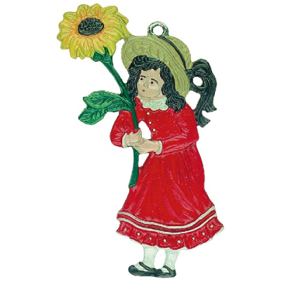 Zinnfigur M&auml;dchen mit Blume