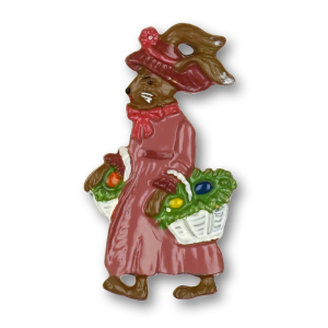 Zinnfigur Hasenfrau mit K&ouml;rben