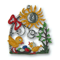 Zinnfigur Vogelnest mit Sonne